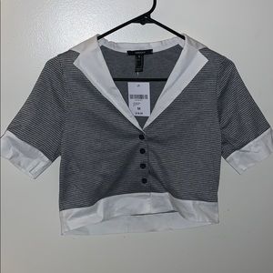 Houndstooth button-front shirt